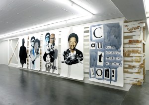 Daniela Brahm Community, 2006 wooden structure, paint, “Proclamation Poster / freedom”, oil on primed paper