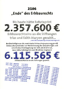 Daniela Brahm "99 years of heritable building right interest payments, until 2106" 2013 ink and pencil on paper, 21 x 29.7 cm
