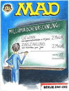 Daniela Brahm "MAD Berlin – naive assessment of the situation" 2016 ink and pencil on paper, 29.7 x 42 cm