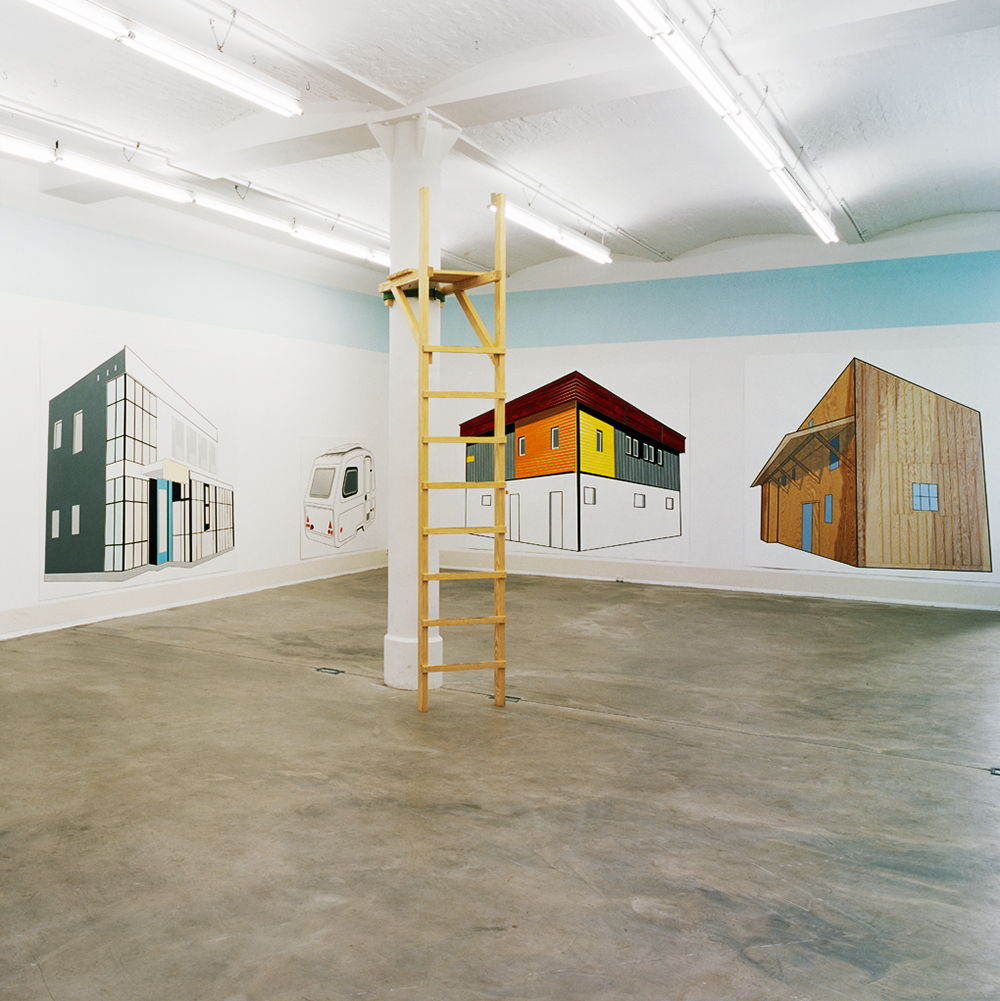 Daniela Brahm our place, 2000 Barbara Thumm Gallery, Berlin Paintings from the series “Ideal Privacy”, emulsion on wall, raised hide