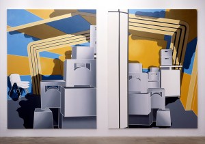 Daniela Brahm Participation City, 2002 Barbara Thumm Gallery, Berlin “Inner Condition # 2.1 / # 2.2” Oil on Canvas, 280 x 210 cm each