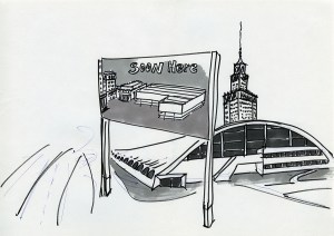 Daniela Brahm_“Warsaw fighting city / soon here” 2009, marker on paper, 29,7 x 42 cm